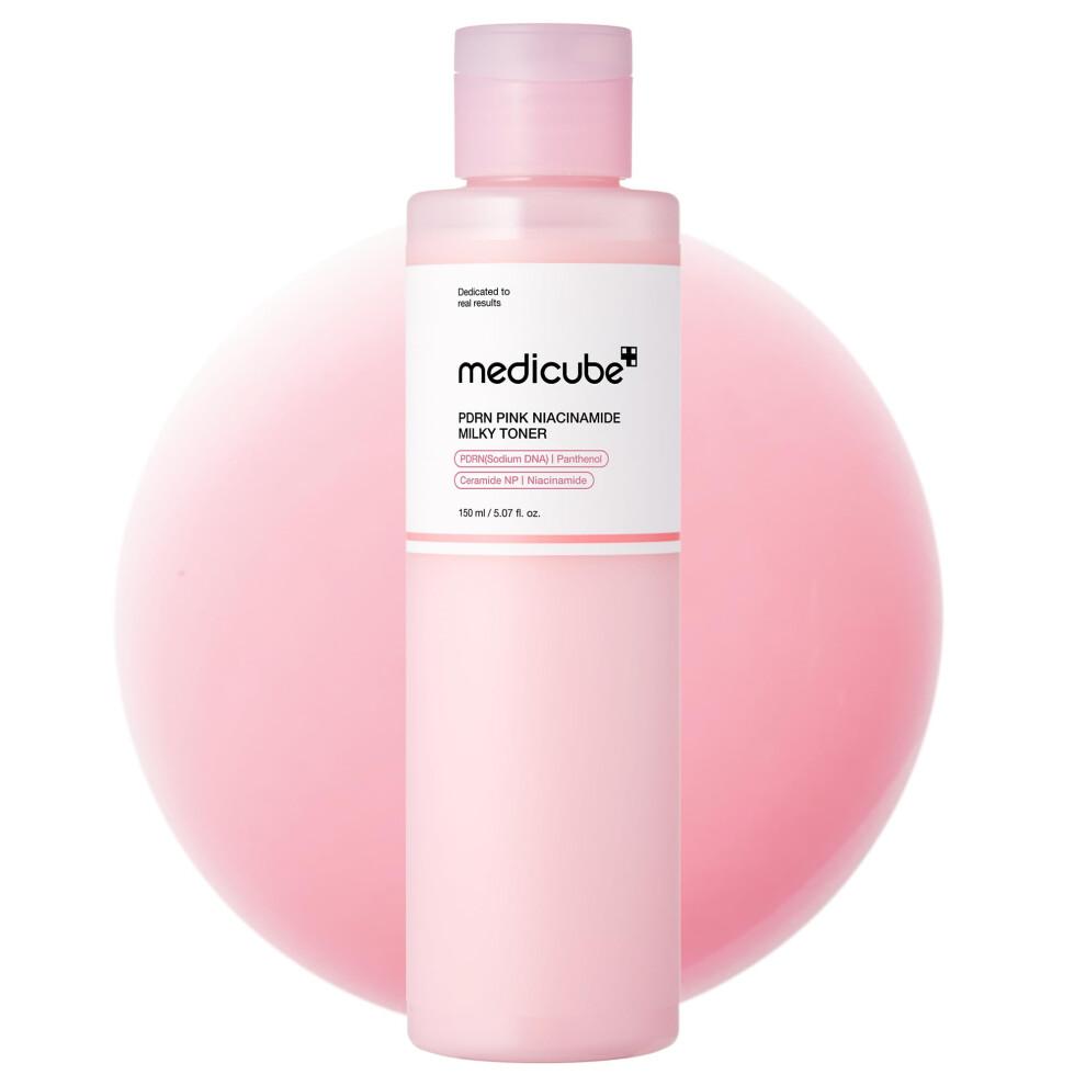 medicube PDRN Pink Niacinamide Milky Toner for Hydrating Moisturizing Soothing Ceramide Peptide Glass Glow Skin Korean Skincare | 150ml 5.0