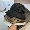 Spring and Autumn new belt acetate bucket hat fashion personality irregular simulation silk satin casual basin hat women