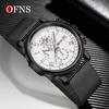 OFNS 7231 Fashion Men's Quartz Watch Multifunctional Chronograph Calendar Luminous 30M Waterproof Outdoor Sports Watches for Man