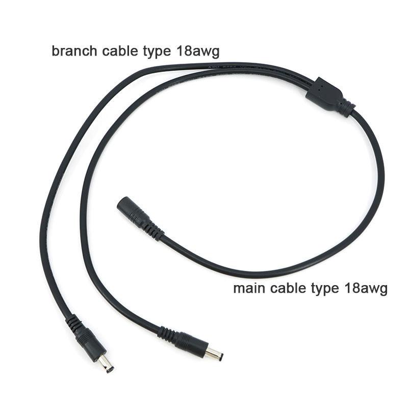 5pcs long 70cm 1 Female to 2 way Male 18awg 12V DC Power Supply Splitter Plug connector Camera Cable 5.5x2.1mm Adapter