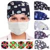 Fashion Printed Button Work Hat Casual Unisex Scrub Cap