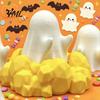 Cute Ghost Pen Holder 3D Printed Fidget Clicker Toy, Halloween Stress Desktop Decompression Ornament Relief Desk Holder, Novelty Gift for Teens Decor