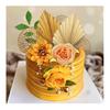 4pcs Spear Cake Topper Happy Birthday Golden Leaf Decor Wedding Baking Dessert Table Party Favors