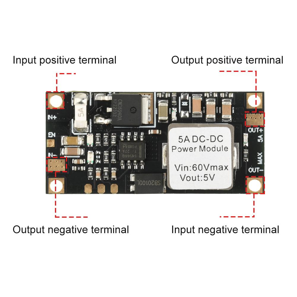 DC-DC Buck Converter 6.5V-60V To 5V/12V DC Buck Power Module 5A 60W High-Power Step-down Power Supply Module Voltage Regulator