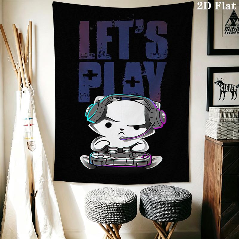 Gaming cat Pattern Home Decor Tapestry, Wall Hanging, Decorative RV Wall Cloth.ZGT0914441