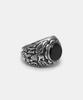 Sheen666 Onyx Eagle Crest Silver Ring (Type A)