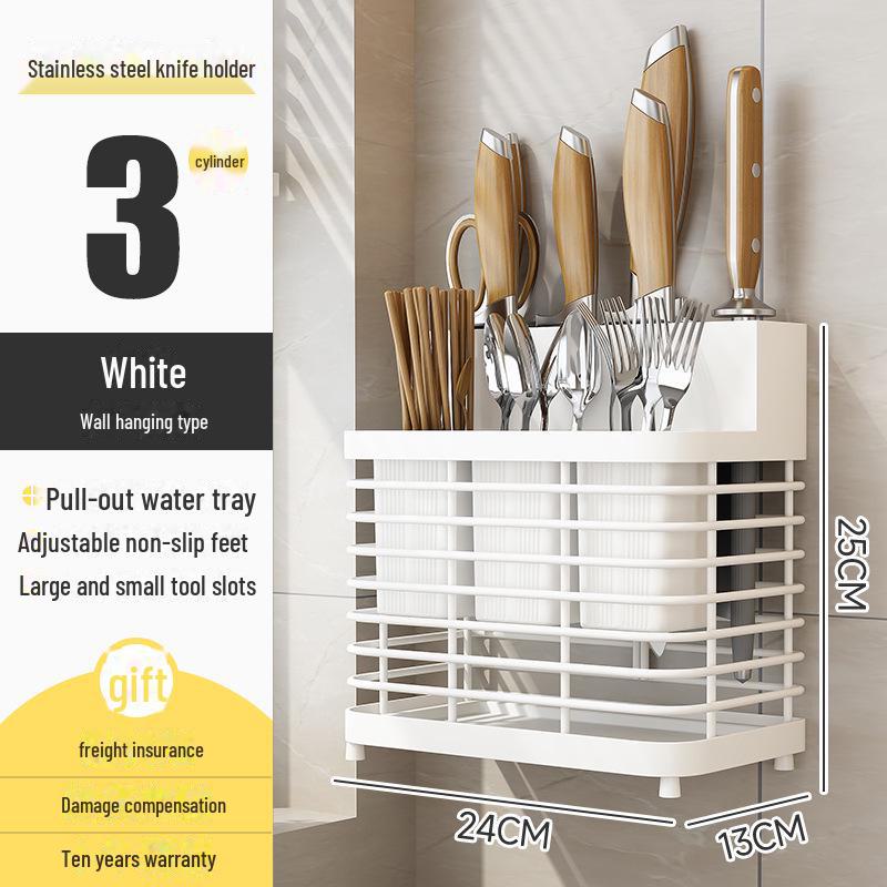 «Кухонный нож и держатель палочек для еды из нержавеющей стали с подставкой для разделочной доски»