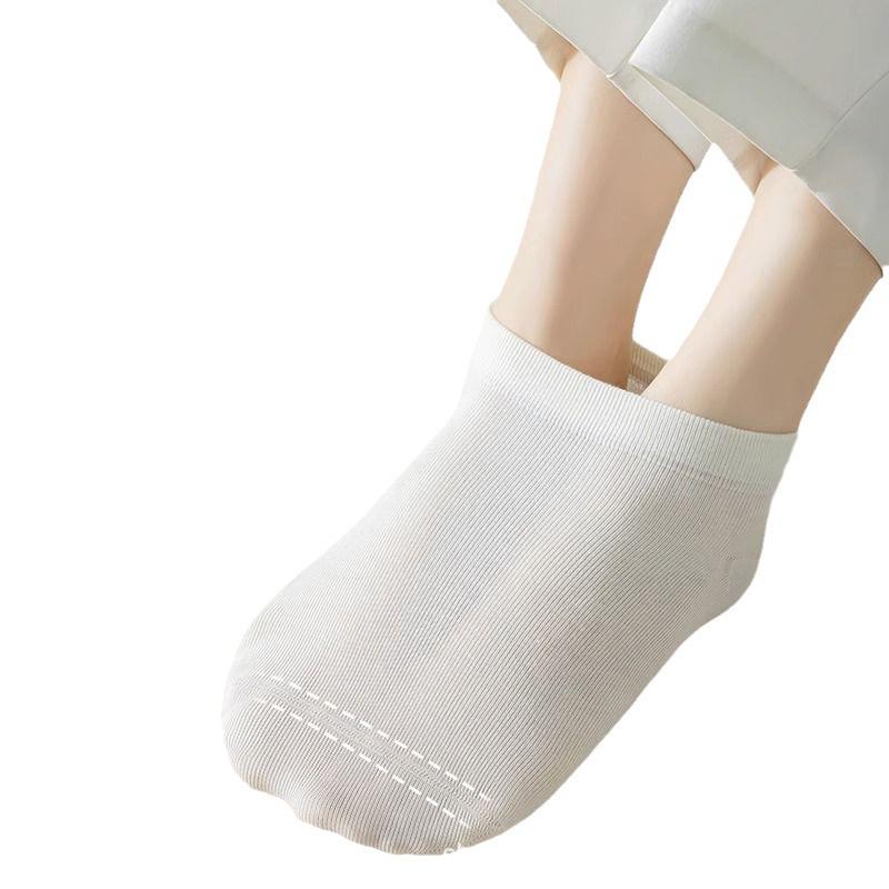 Zhuji Women's Odor-Resistant Ankle Socks - Sweat-Absorbent & Breathable Thin White Short Summer Socks