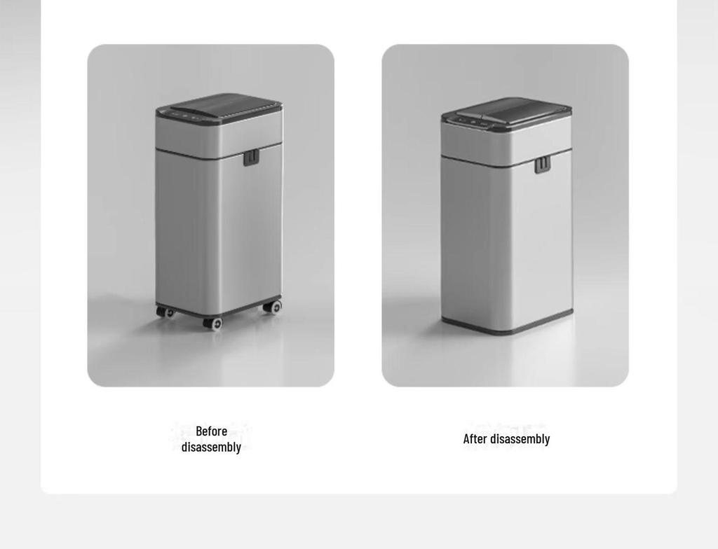 Jieanhui Smart Induction Trash Box с крышкой для ванной комнаты, кухни и гостиной - Автоматическая упаковка