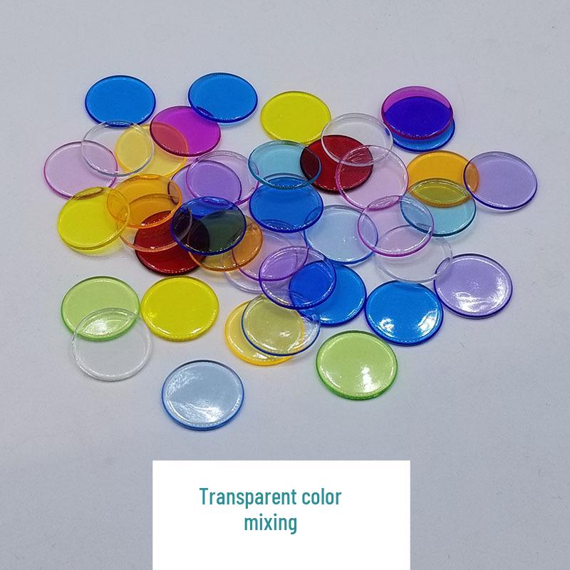 100 Transparent 19mm Plastic Chips - Bingo & Teaching Game Coins