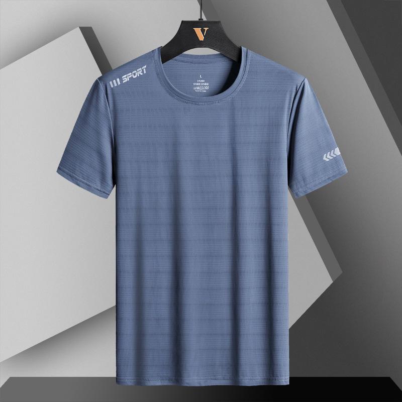 Men's Plus Size Summer Sports Ice Silk T-Shirt – Casual Short-Sleeve Top