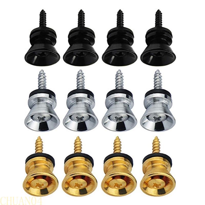A1A2 4Pcs Metal Heavys Duty Guitar Strap Lock End Pin Replacement Guitar Straplock Button Tail Pin Strap Retainer