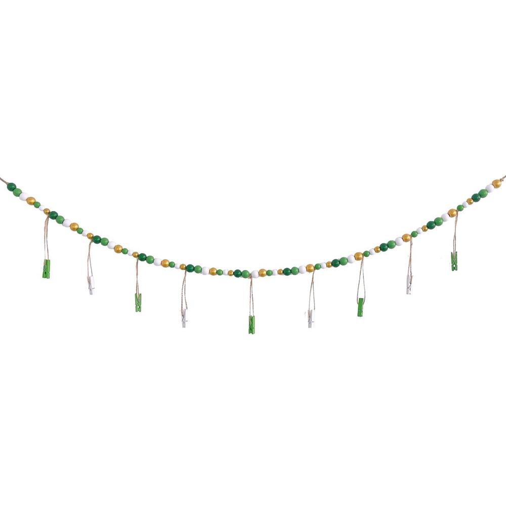 Настенный фотодисплей с гирляндой из деревянных бусин, фоторамка для коллажа для украшения стены в стиле бохо для деревенского декора в стиле кантри