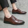 Fashion Lace-Up Men's Footwear Luxury Business Oxford Leather Shoes Men Breathable Rubber Formal Dress Shoes Male Office Wedding Flats