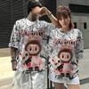 Summer Round Neck 3D Labubu Pattern Print Top Fashionable Casual Short Sleeved Men's and  Women's Couple Unisex T-shirts