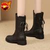 Large Size Warm Winter 2024 Ladies Mid Calf Shoes Leather Pu Fashion New In Novelty Waterproof Y2k Boot Women's Half High Boots
