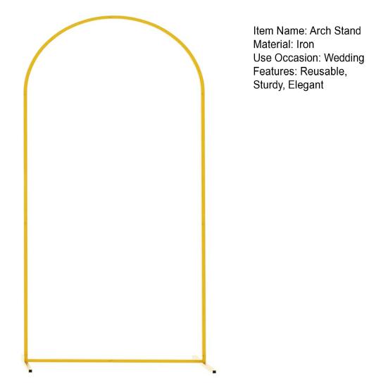 Metal Arch Backdrop Stand 4ft/5ft/6ft/6.6ft Gold Wedding Arch Stand Frame Flower Balloon Photography Arched Frame for Ceremony Birthday Party Baby
