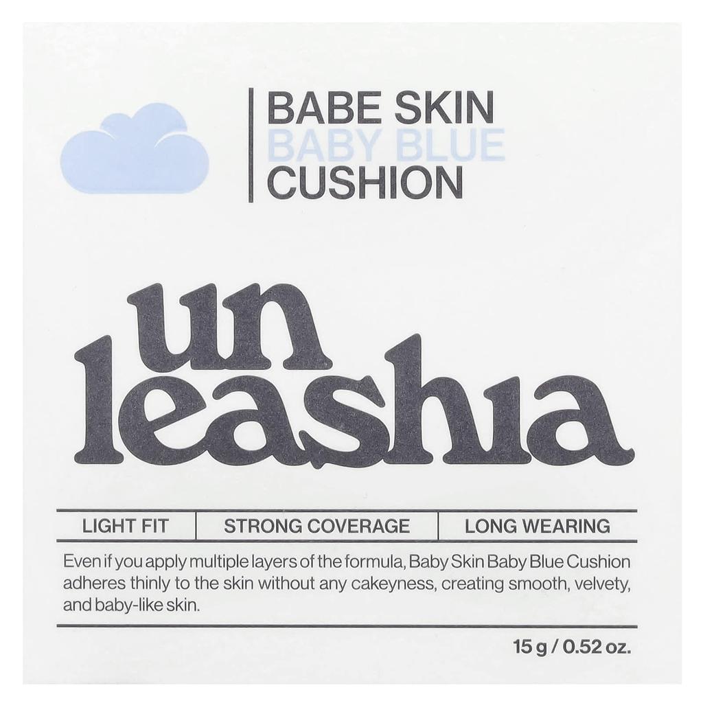 UNLEASHIA Babe Skin, Baby Blue Cushion, SPF 40/PA++, 25N Good Night, 15 г (0,52 унции)