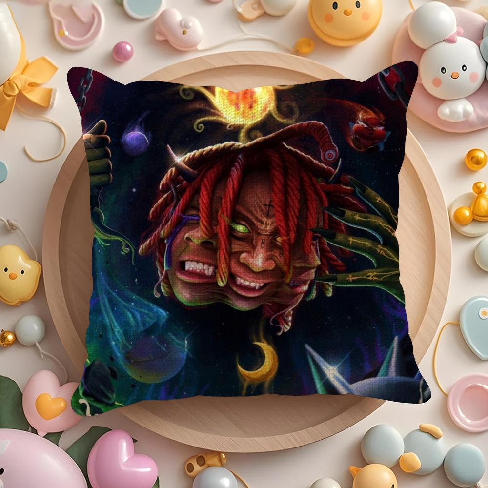 Рэпер T-Trippie R-Redd Наволочка Летняя Прохлада Льняная Ткань Двусторонняя Печать Наволочка Диван Домашний Декор Подарок
