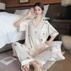 "Women's Cherry Pajama Set – Sweet Style, Short-Sleeved Top, and Comfortable Trousers for Home"
