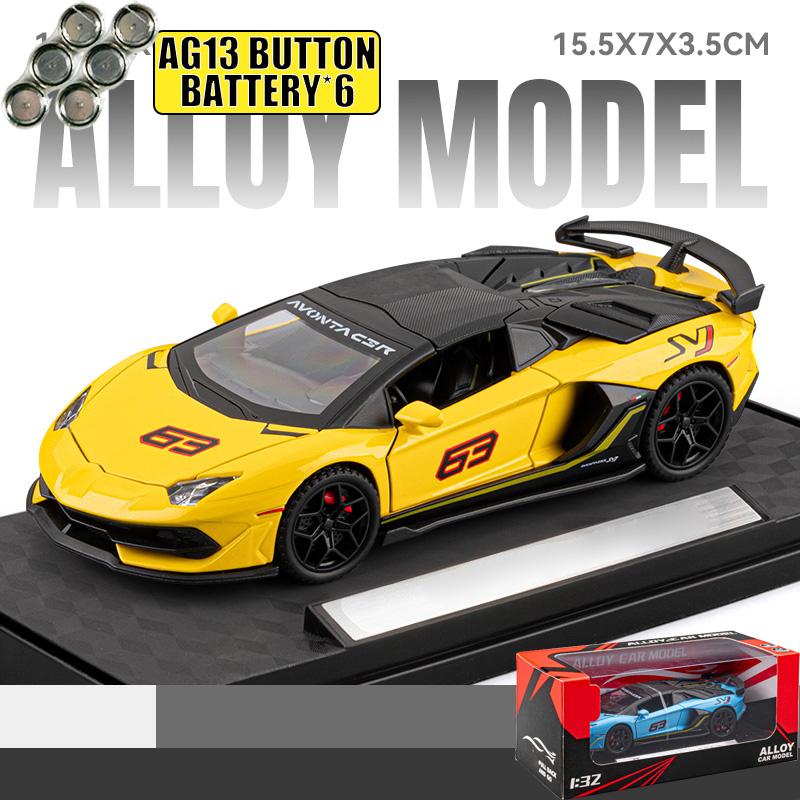 1:32 Lamborghini Aventador SVJ63 Суперспортивный Автомобиль Сплав Металл Литье под Давлением Модель Автомобиля Высокая Симуляция Коллекционные Миниатюры Домашний Декор Подарки