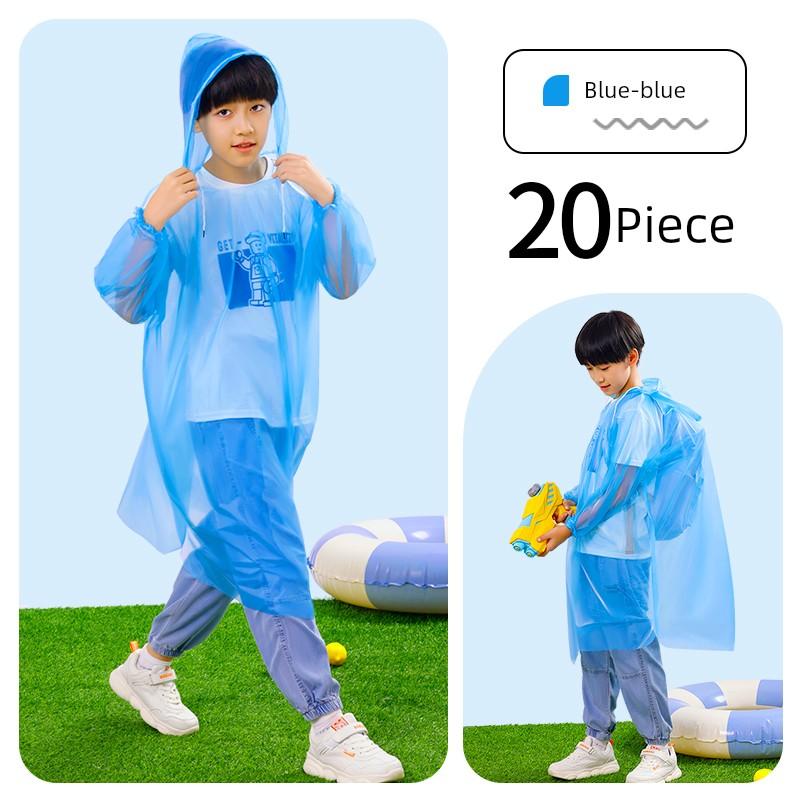 Disposable Raincoat Kids Protective Thickened Long Section Full Body Rainproof Portable Student Girl Boys' Schoolbag Poncho