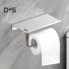 Держатель для туалетной бумаги с полкой из нержавеющей стали, держатель для туалетной бумаги, настенное крепление, винт, водонепроницаемая, устойчивая к ржавчине полка для телефона, держатель для духов
