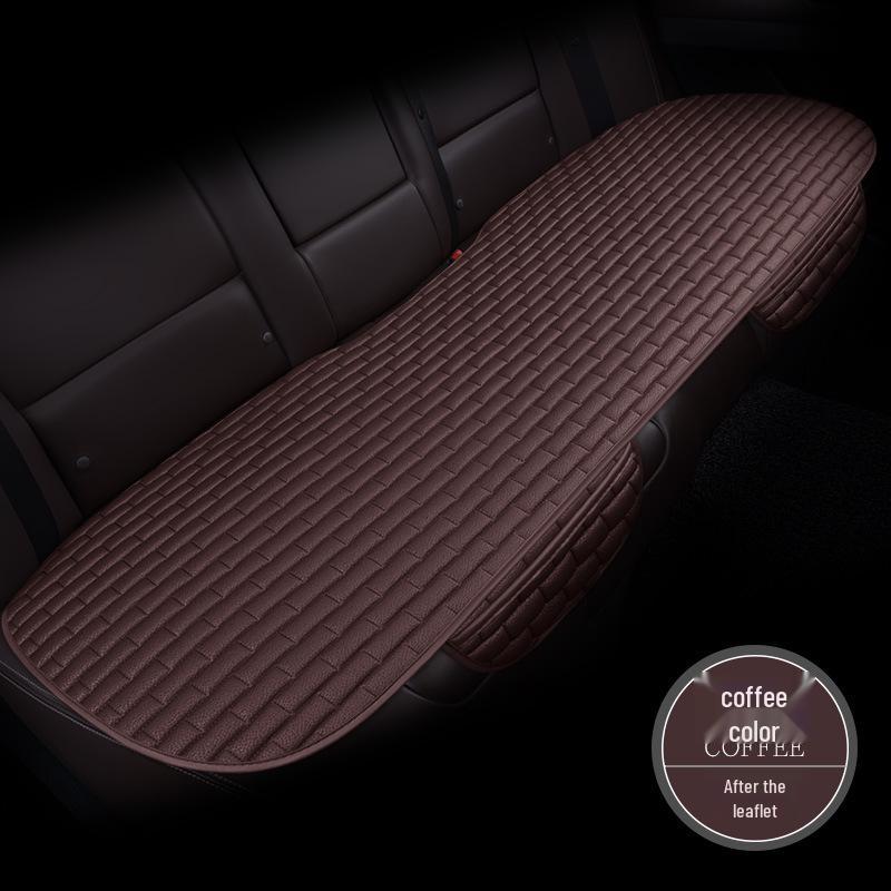 Plaid Three-Piece No-Tie Car Seat Cushion Set for Office and Home - Single Seat and Multi-Seat Interior Decor.