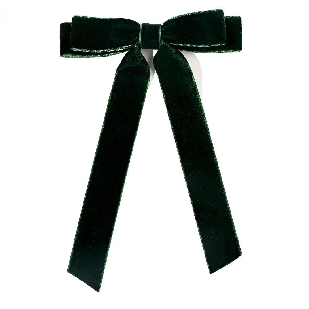 2Styles Velvet Bowknot Hair Clips для женщин Элегантные потные двойные банты Длинные заколки-кисточки Шпильки для укладки волос Корейские аксессуары