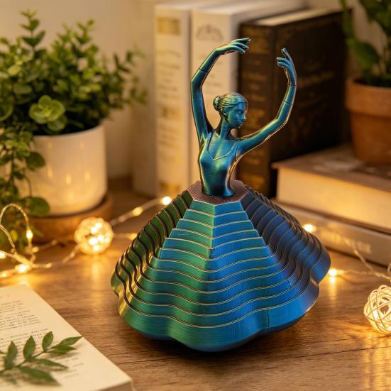 Вращающаяся балерина из 3D-печати, игрушка-антистресс, танцовщица балета, расширяемая сенсорная игрушка, вращающаяся спираль, игрушка для снятия стресса на стол для взрослых