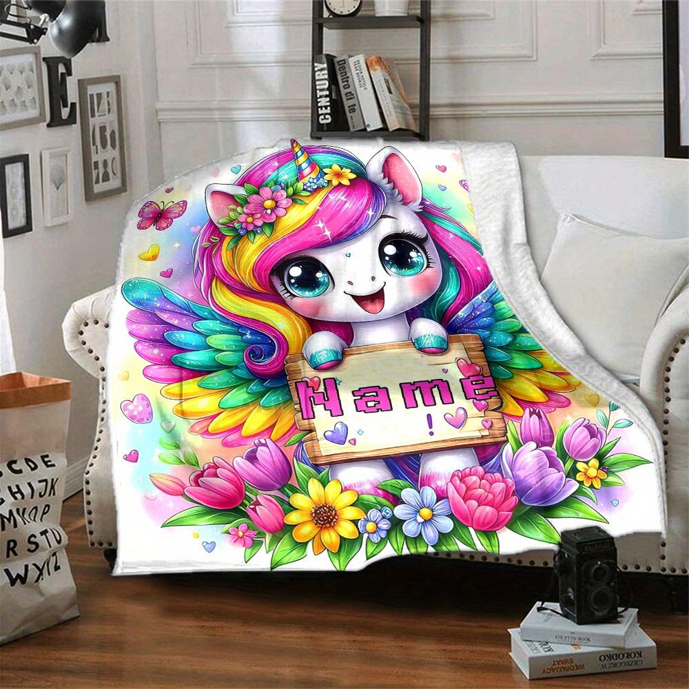 Unicorn Fantasy Home Customization Blanket Comfortable Soft Lightweight Multiseasonal Use For Picnics Sofas Offices Beds Living Rooms Perfect Gift For