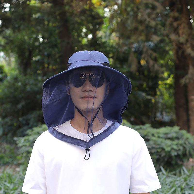 Уличная шляпа рыбака с широкими полями, шляпа-ведро, шляпа от комаров с сеткой, защита от насекомых и пчел, мужская солнцезащитная рыболовная кепка