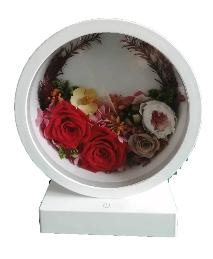 Customized Colors Acrylic LED Night Light Preserved Flowers Warm Light Decoration Mother's Day Christmas New Year