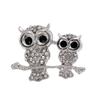 Милая брошь в форме совы с водным бриллиантом, двойная ветка совы, индивидуальное универсальное животное, цветок на груди