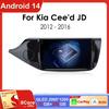 Android 14 Qualcomm Car radio для Kia Cee'd Ceed JD 2012-2016 Мультимедийный видеоплеер 4G+WIFI Авторадио GPS Беспроводной Carplay