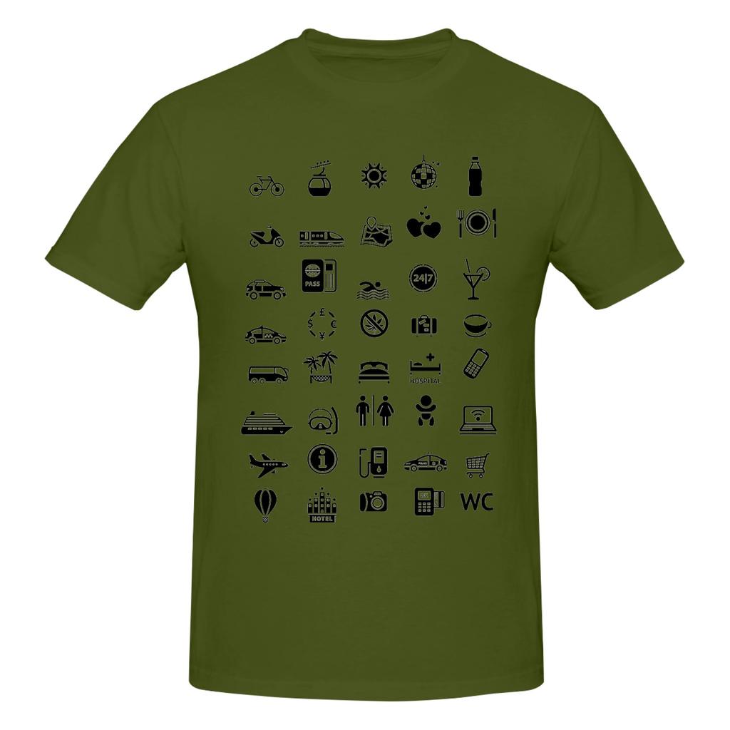 Travel Icon 100 Cotton Tshirt Unisexs T Shirts Unisex Round Neck Short Sleeve S6xl