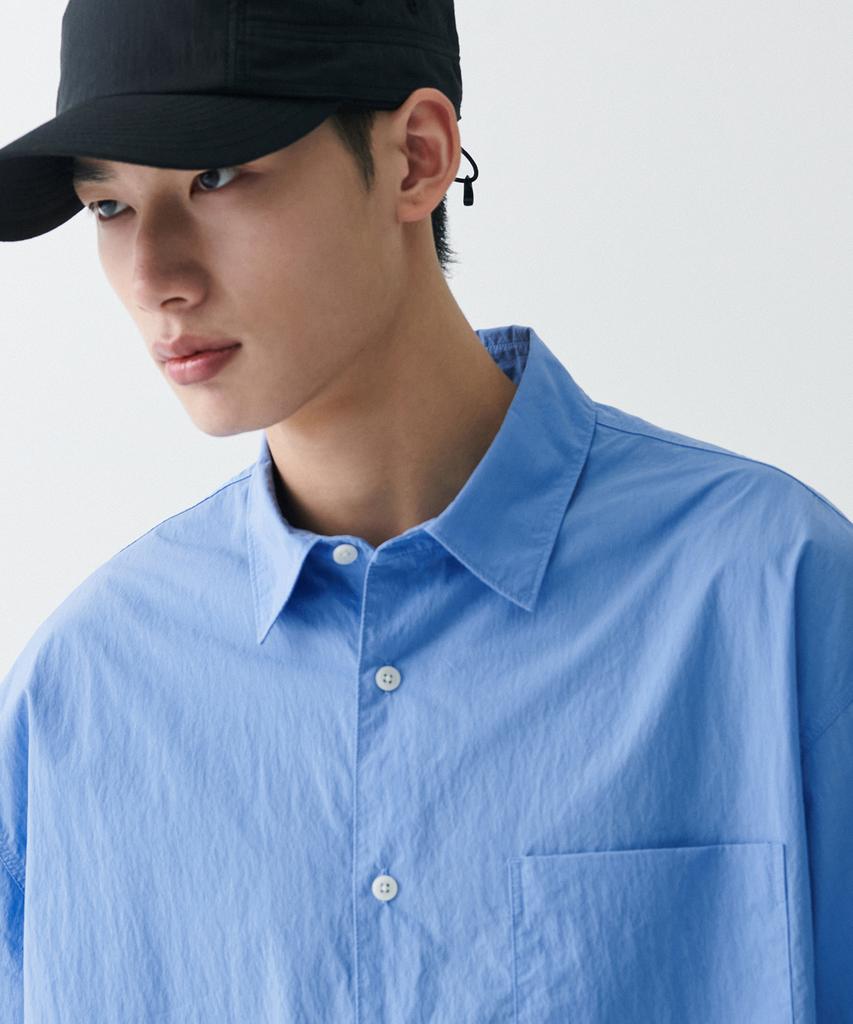 MUSINSA STANDARD [City Leisure] Cn Oversized Short Sleeve Shirt [Socks Blue]