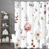 Watercolor Flower Shower Curtain, Bathroom Decorative Shower Curtain, Waterproof Shower Curtain with Hooks