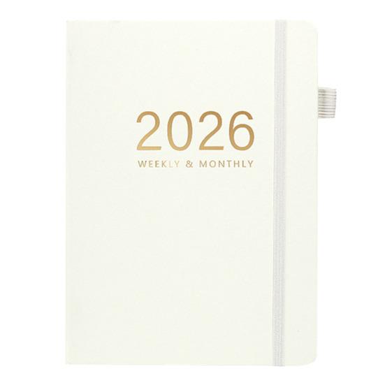 Планировщик на 2026 год A5 в твердом переплете, ежедневник с 12-месячным календарем, отслеживание целей