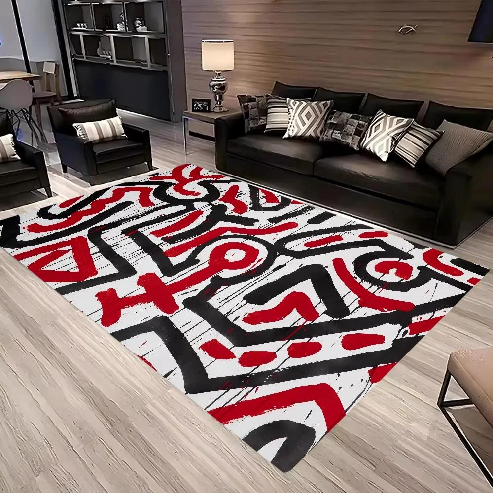 Creative Abstract Figure Rug – Bold Living Room & Lounge Decor | Non-Slip Artistic Floor Mat for Modern Home Spaces