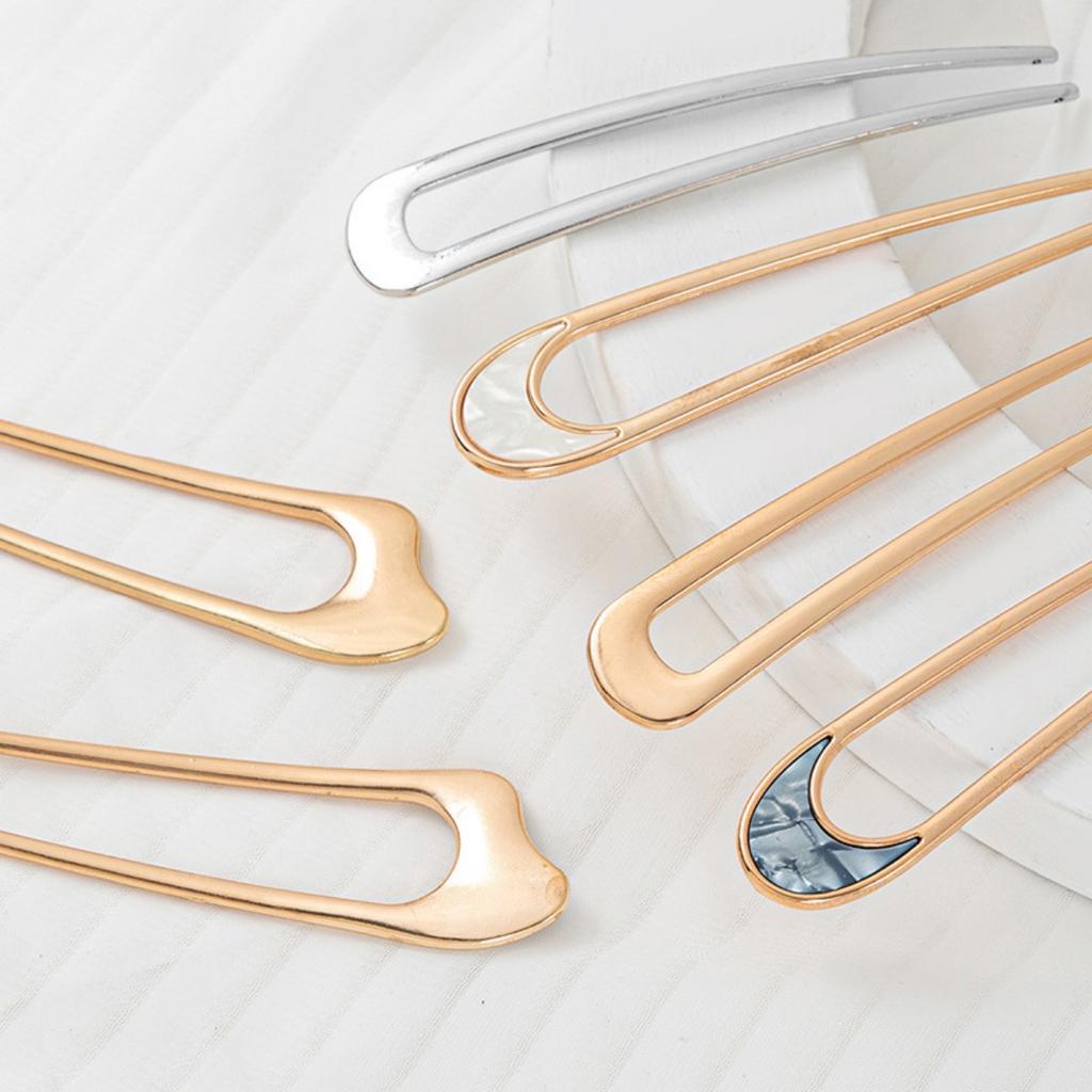 Заколка для волос в форме ракушки, металлические U-образные шпильки для волос, вилка для волос, U-образная французская шпилька для волос, простые и модные аксессуары для волос для женщин