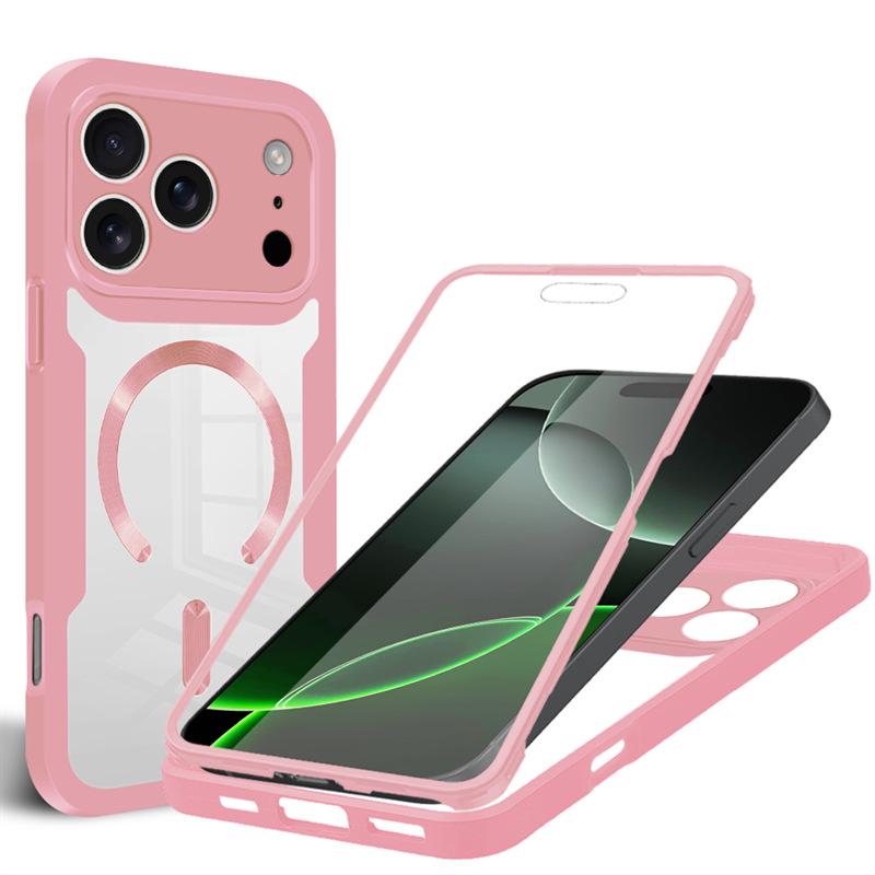Полностью закрывающий магнитный чехол для iPhone 17 Pro Max - Совместим с моделями 13-17, Прозрачный дизайн