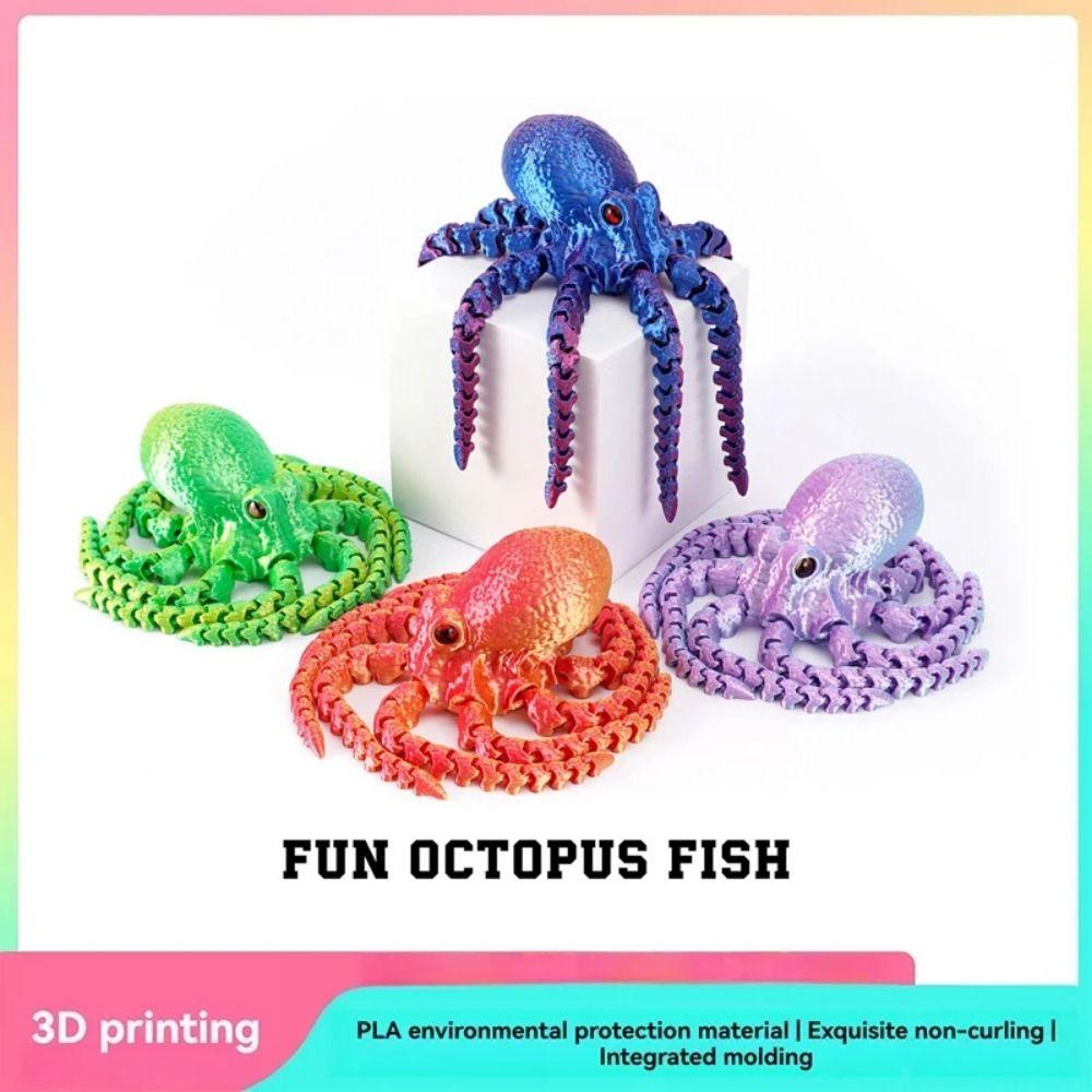Jointed Body Articulated Octopusfish Eco-Friendly Material Poseable Tentacles Living Room Decor