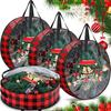 Garland Storage Bag Plaid Pattern Christmas Wreath Storage Container with Clear Window for Home Holiday