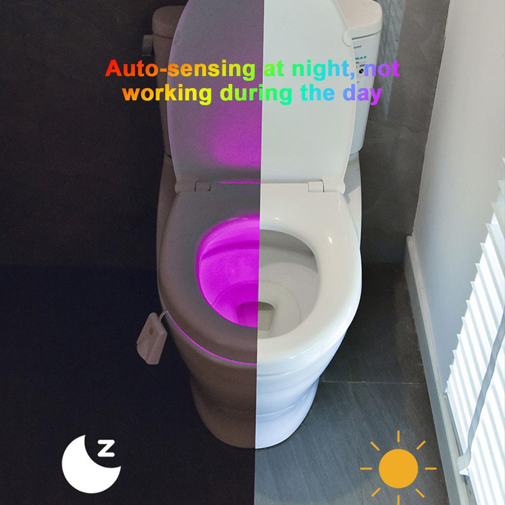 Rechargeable Toilet Light Sensor Light Toilet RGB Ambient Light Smart Night Light Body Sensor +