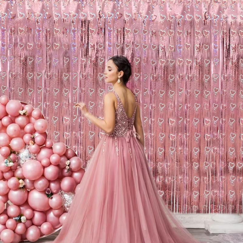 2,5 м Занавеска из шелка 'Любовный дождь' - Свадебное украшение, Фон для предложения и Реквизит для вечеринки 'Плач'