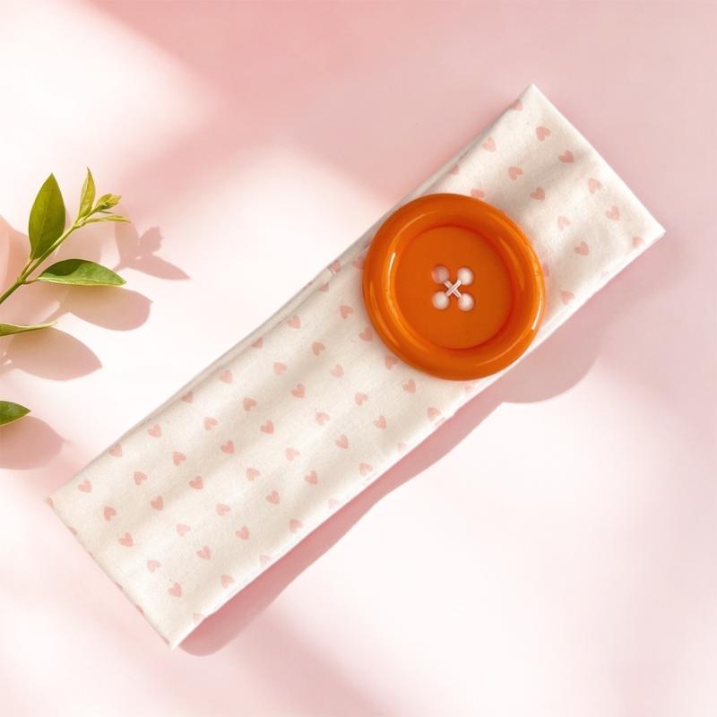 Retro Ins Style Cute Print Button Headband Fashion Women Y2K Sweet Cool Hair Accessories Cute Sweet Dating Hair Band