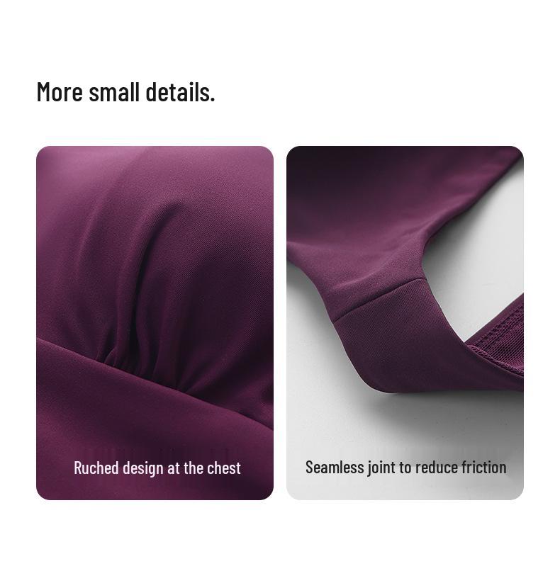 Женский спортивный топ-бра с V-образным вырезом и топ-майка для йоги с завязками на шее и фиксированными чашками - Поддерживает жир в области подмышек