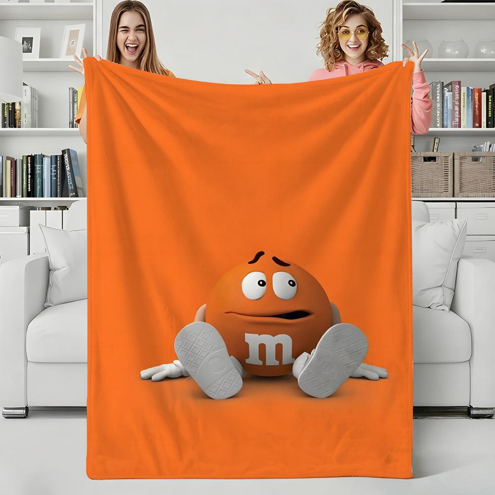 Snack M-MMsChocolateCandies Throw Flannel Blanket Perfect for Sofa Office Bed Travel Sleep Read Relax Camping four season use