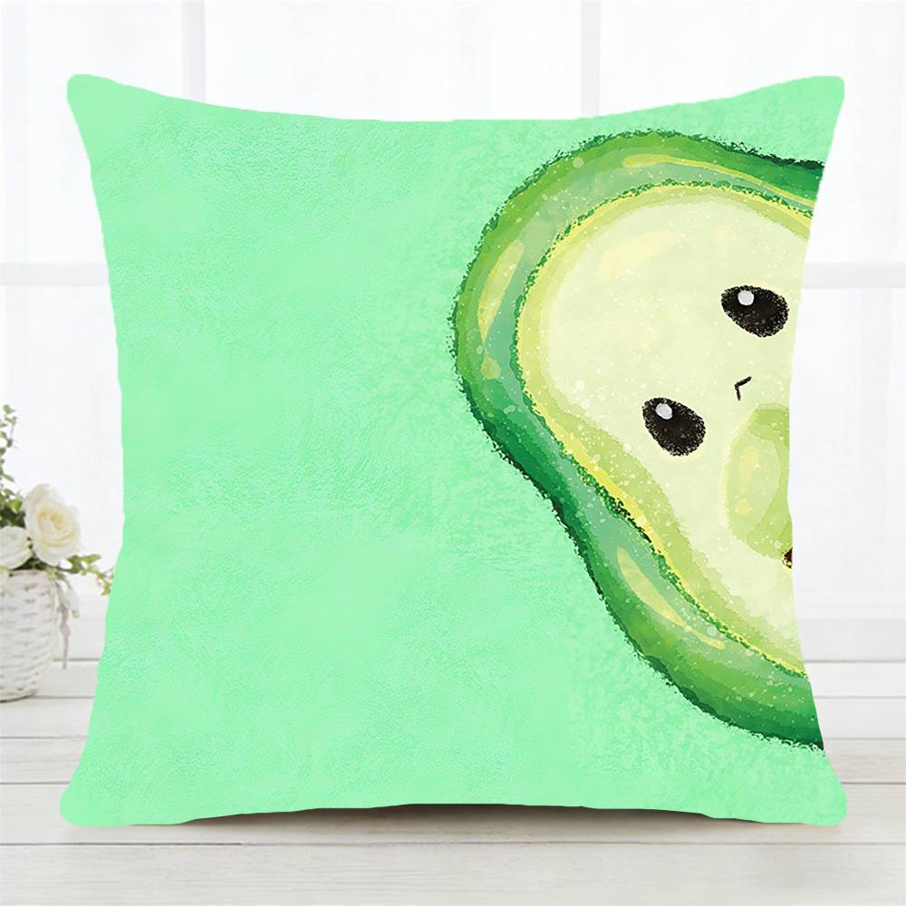 A Green Avocado Pillow Case Fashion Square Pillowcase Bedroom Sofa Room Ins Decoration Leisure